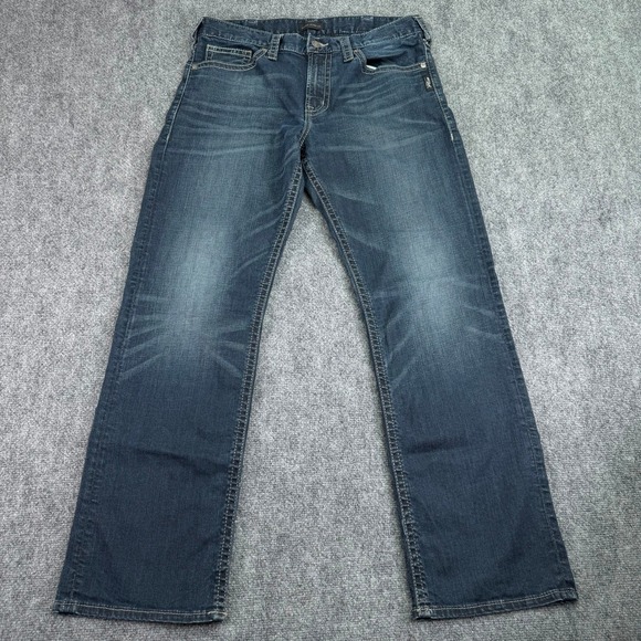 Silver Jeans Other - Silver Jeans Mens 33x32 (Fits 34x31) Dark Wash Zac Relaxed Straight Denim